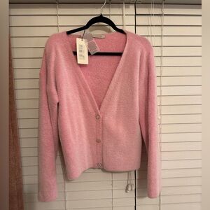 COPY - Super soft pink NOCTURNE cardigan with crystal buttons